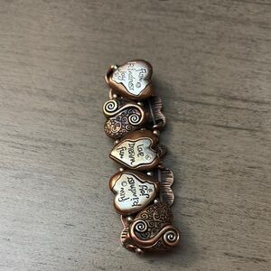 Heart Charm Bracelet in Copper and Silver